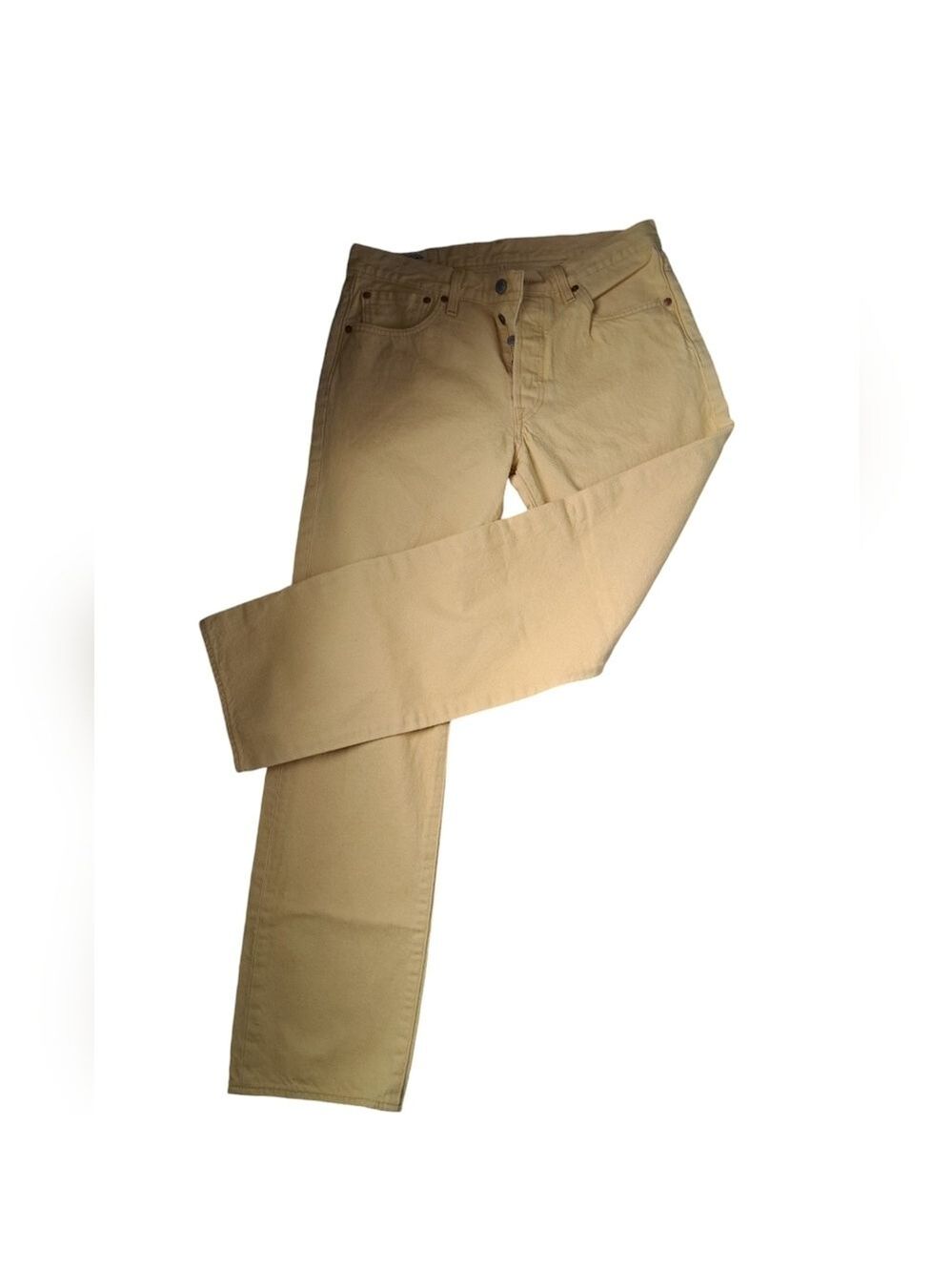 LEVIS 501 YELLOW button fly cotton jeans soft straight 32/32 (fits 32/31) preppy